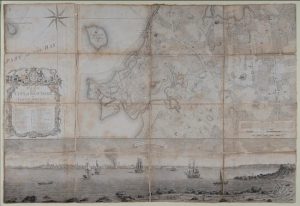 The Brooklyn Historical Society will display two versions of the “Ratzer” map. [With notations by Lord Percy] Bernard Ratzer, Brooklyn Historical Society.