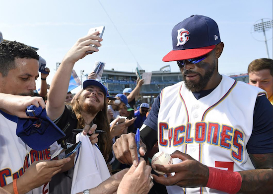 Jose Reyes was treated more like a returning hero than a player trying to shake off a well-chronicled domestic abuse incident during his two-game stint with the Brooklyn Cyclones in Coney Island this past week. AP Photo