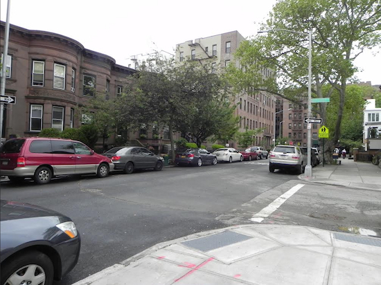 The corner of Ovington Avenue and Bay Ridge Place is one of many T-intersections in Brooklyn. Eagle file photo by Paula Katinas