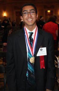 Amrit Hingorani received his medallion at a ceremony in Washington D.C. Photo courtesy of Renu Hingorani