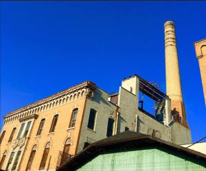 Borden Dairy's smokestack rises high in East New York. Eagle photos by Lore Croghan