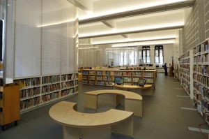 The Brooklyn Heights Library at 280 Cadman Plaza West closed its doors on Tuesday. Brooklyn Public Library unveiled an interim site, shown above, at Our Lady of Lebanon Church, 109 Remsen St. The interim site was set to open Wednesday. Eagle photos by Mary Frost