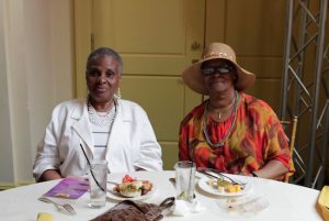 Cancer survivor Volda Moore (left) is seen enjoying the festivities with Lilion Claxton. Photos courtesy of Maimonides