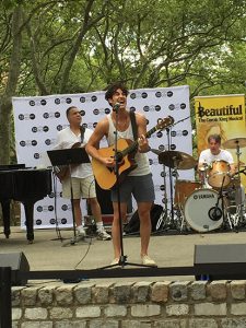 Darren Criss appeared in Fort Greene Park for “Broadway in the Boros,” a series run by the Mayor’s Office of Media and Entertainment.