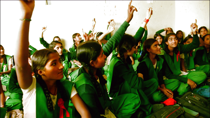 Female students in the classroom at Pardada-Pardadi in Anupshahr, a rural town in India. Photo by Ariana Natale