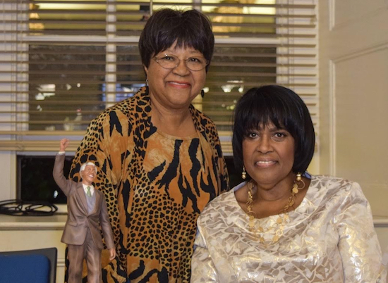 Longtime court employee Izetta Johnson (right), who passed away earlier this year, was remembered during the Supreme Court of Kings County’s summer internship orientation, a program that she started in 1989. Johnson is pictured here with her friend Hon. Yvonne Lewis at her retirement party last year. Eagle photos by Rob Abruzzese