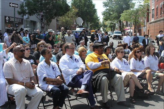 Members of the community attended a memorial service on Eastern Parkway in Crown Heights this past Sunday to mark the 25th anniversary of the riot that linked the neighborhood with images of racial unrest. In August 1991, a riot broke out in the area after 7-year-old Gavin Cato was struck and killed by a car in a rabbi's motorcade. Hours later, a Jewish doctoral student, Yankel Rosenbaum, was stabbed to death. Four days of violence followed. AP Photo/Mike Balsamo