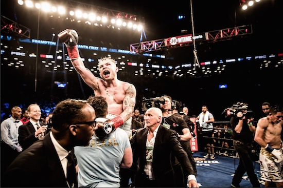 Carl Frampton reigned supreme at Barclays Center on Saturday night after outlasting featherweight champion Leo Santa Cruz in an epic 12-round bout. Photo by Amanda Westcott/SHOWTIME