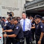 Mayor Bill de Blasio, as Public Advocate, fought to save Long Island College Hospital (LICH), even arranging to get arrested for the cause. Now that de Blasio’s role in the sale of LICH is under investigation, the Brooklyn Eagle has compiled an index of hundreds of articles published on the topic since it began to play out.  Photo courtesy of the de Blasio campaign