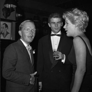 Truman Capote, at left in this 1959 photo with actor Horst Buchholz and actress Tammy Grimes, lived on Willow Street in Brooklyn Heights. AP Photo/Matty Zimmerman