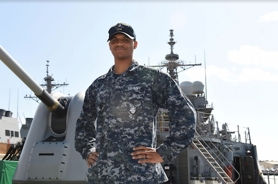 Josh Melendez is an information systems technician aboard the USS Anzio. Photo courtesy of the U.S. Navy