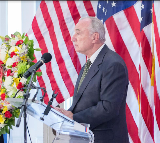 NYPD Commissioner William Bratton was the keynote speaker at Brooklyn Borough Hall’s second annual 9/11 Remembrance Service. Eagle photos by Francesca N. Tate
