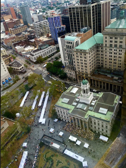 Here's an aerial view of the action at the Brooklyn Book Festival. Eagle photo by Lore Croghan