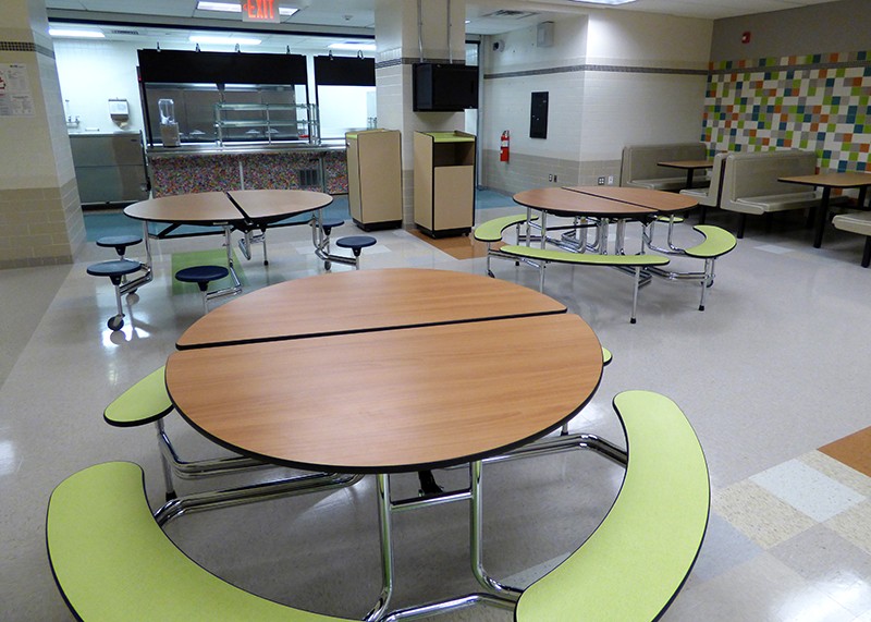 Middle school students will eat lunch in this cafeteria starting Thursday.