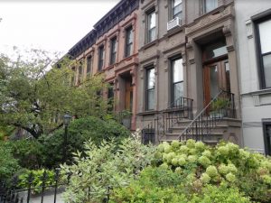 Community Board Six boasts neighborhoods with beautiful old homes, like the ones on this block in Park Slope. Eagle photos by Paula Katinas