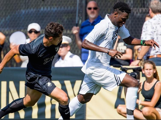Sophomore Romario Guscott scored the game-winner in overtime Wednesday afternoon as LIU-Brooklyn completed its best non-conference start since 1992 with a 2-1 win at NJIT. Photo courtesy of LIU-Brooklyn Athletics