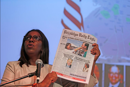 Public Advocate Letitia James said she is a big fan of the Brooklyn Daily Eagle. Photos by Andy Katz