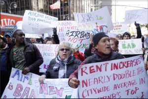 Protesters gathered outside of New York Gov. Andrew Cuomo's office on Third Avenue on Oct. 26. AP Photos/Frank Franklin II