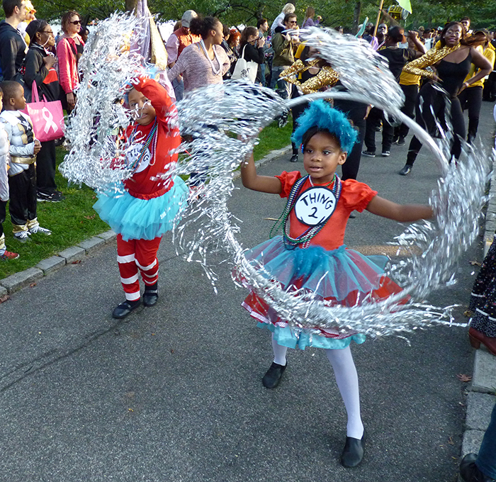 Thing 1 and Thing 2 high-stepped during a past Ghouls & Gourdes Festival. Photo by Mary Frost