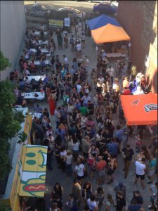 An aerial view of last year’s Blocktoberfest in Clinton Hill, which featured Brooklyn Brewery and Sixpoint, among others. Photo courtesy of NYC Brewers Guild