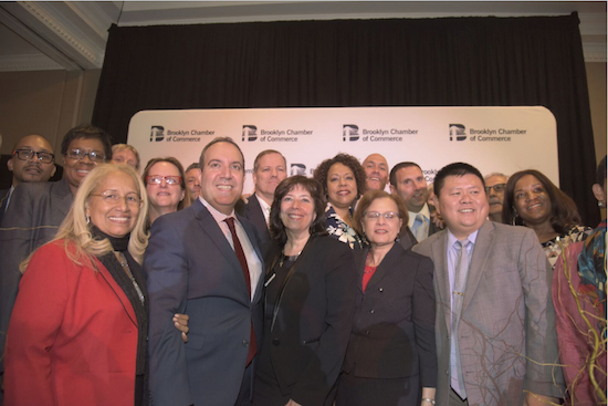 Brooklyn Chamber of Commerce’s Board of Directors poses at Gargiulos. Eagle photos by Andy Katz