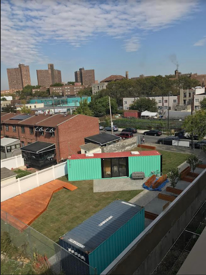 Brownsville Community Justice Center youth participants developed the plans to activate this formerly vacant lot at MGA with a clubhouse. Photo Credit: C+C Management ​