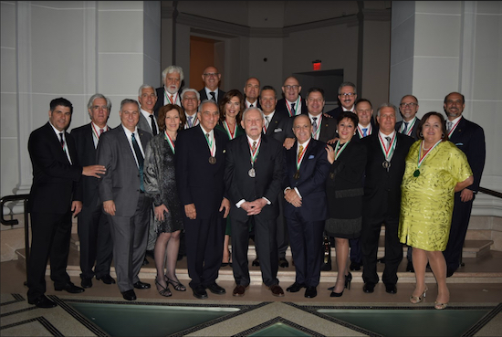 The Columbian Lawyers Association of Brooklyn celebrated its 50th anniversary with a party at the Brooklyn Museum on Thursday. Pictured are past presidents of the association, including current President Dean Delianites. Eagle photos by Rob Abruzzese