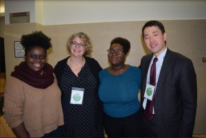 From left: Niquana Clark; Hon. Amanda White, supervising judge of the Family Court; Jalisa Allen; and Hon. Dean Kusakabe, chair of the Teen Day Committee. Eagle photos by Rob Abruzzese