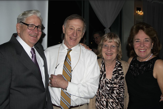 Many members of Brooklyn’s legal community were on hand for the retirement party for Justice Alan Marrus on Tuesday. Pictured from left: Hon. Alan Marrus, Hon. Albert Rosenblatt, Julia Rosenblatt and Iris Marrus. Eagle photos by Rob Abruzzese