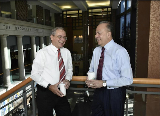 From left: Carlos P. Naudon, chairman of the Brooklyn Hospital Center, and Gary G. Terrinoni, president and CEO. Photo courtesy of TBHC