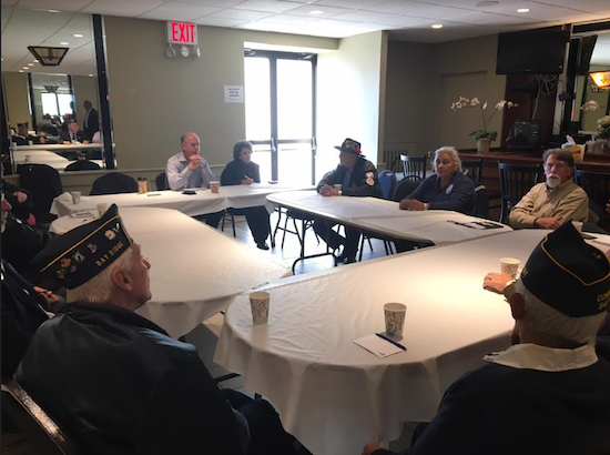 U.S. Rep. Dan Donovan had a candid discussion with a small group of military veterans in Dyker Heights about the need to reform the Department of Veterans Affairs. Photo courtesy of Donovan’s office