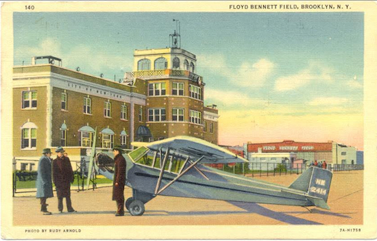 Floyd Bennett Field in the 1930s. Eagle postcard photo by Rudy Arnold