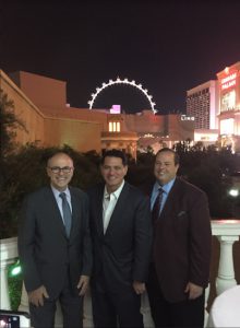 The Richmond County Bar Association (RCBA) brought along members of the Brooklyn legal community during a weekend trip to Las Vegas for a Continuing Legal Education (CLE) session from Nov. 10-13. Pictured from left are three of the CLE lecturers: Vito Cannavo, RCBA President Christopher Caputo and Mario Romano. Photo courtesy of the Richmond County Bar Association