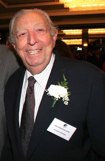 Former Brooklyn Borough President Sebastian Leone, shown above at the 50th anniversary of the Columbian Lawyers Association, died Monday at the age of 91. Eagle file photo by Mario Belluomo