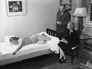 Researchers track the movements of a sleeping person in 1947. AP photo