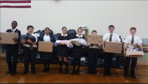 Students from Saint Anselm Catholic Academy collected supplies for Haitian victims of Hurricane Matthew. Photo courtesy of John Quaglione