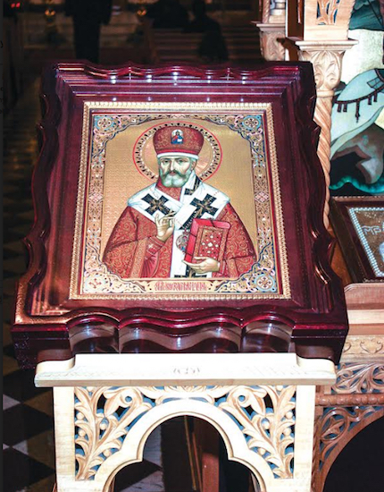 The framed icon of St. Raphael of Brooklyn was on display. Photo by Denise Alexander