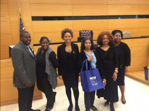 From left: Kevin Vieira, Ronnelle Brunswick, Tra'Lynn Husbands, Gwendolyn Porter, Marie Nyman and Charmain Johnson. Photo courtesy of the Kings County Supreme Court