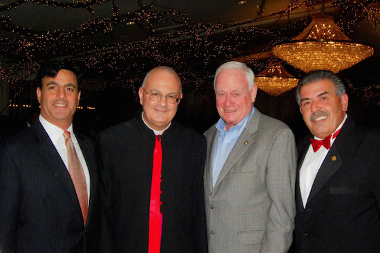 From left: Brooklyn Republican Party Chairman Ted Ghorra, Bishop Gregory Mansour, state Sen. Marty Golden and Salaam Club past President Ralph Succar. Eagle photos by Arthur De Gaeta