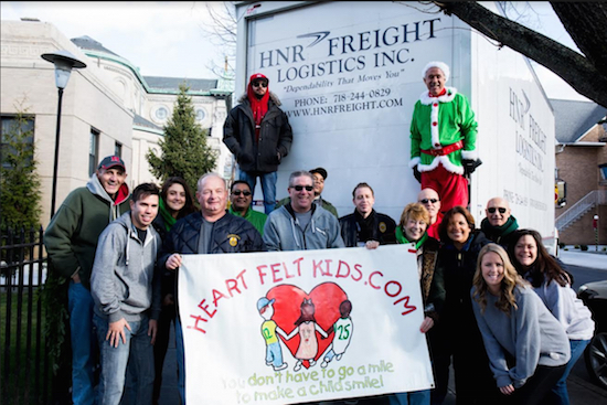 The Heartfelt Foundation donated a truck load of toys to the HeartShare Annual Toy and Gift Drive on Dec. 10. The foundation is led by Danny and Fran Maniscalco. Photo courtesy of HeartShare Human Services of New York