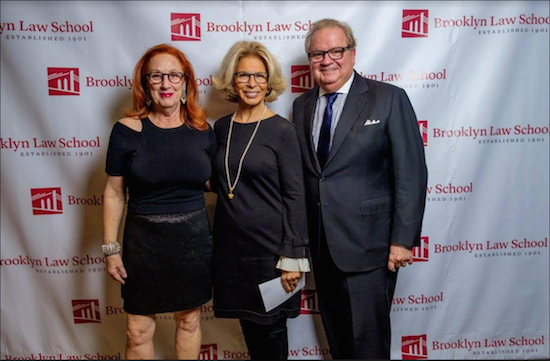 Chief Judge Janet DiFiore (center) was honored at Brooklyn Law School by the Italian American Law Students Association last week. Also pictured are BLS Dean Nicholas Allard and his wife Marla Allard. Photos courtesy of Brooklyn Law School