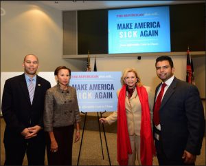 From left: U.S. Reps. Hakim Jeffries, Nydia Velazquez and Carolyn Maloney with District 53 Leader Tommy Torres. Eagle photo by Andy Katz