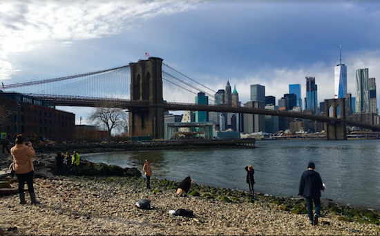 Brooklyn Bridge Park is a perfect place for a faux-spring fling. Eagle photos by Lore Croghan