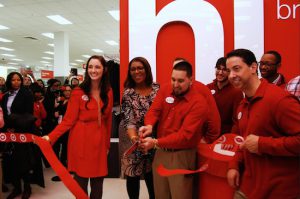 Public Advocate Letitia James with Target employees at the ribbon-cutting ceremony. Eagle photos by Arthur De Gaeta