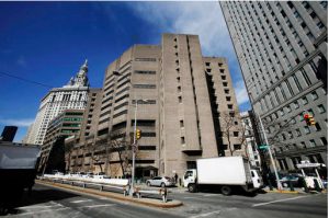 FILE- This March 12, 2009 photo shows the Metropolitan Correctional Center in New York City. The high security section of the facility where high-risk inmates that included Mafia boss John Gotti and several close associates of Osama bin Laden spent their time awaiting trial, will now house accused Mexican drug lord and escape artist Joaquin "El Chapo" Guzman. AP Photo/Mark Lennihan, File