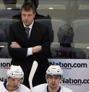 Frustrated Islanders head coach Jack Capuano took his players to task following Wednesday night’s 2-1 loss to Florida at Downtown’s Barclays Center. AP Photo/David Zalubowski