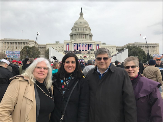 Assemblymember Nicole Malliotakis (second from left) ran into Angela Olsen, Jerry Kassar and Janet Kassar (left to right) at the U.S. Capitol on Inauguration Day. Photo courtesy of Malliotakis