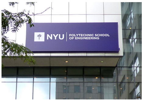 A sign at NYU Tandon's Downtown Brooklyn campus. Eagle file photo by Mary Frost