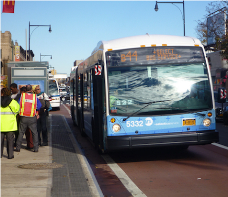 A B44 Select bus is seen at Nostrand Avenue. Photo courtesy of NYC Department of Transportation