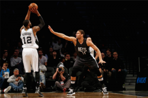 Brook Lopez and the rest of the Nets were a step too slow and lacked the energy to seriously compete with the shorthanded San Antonio Spurs at Downtown’s Barclays Center on Monday night. AP photo
